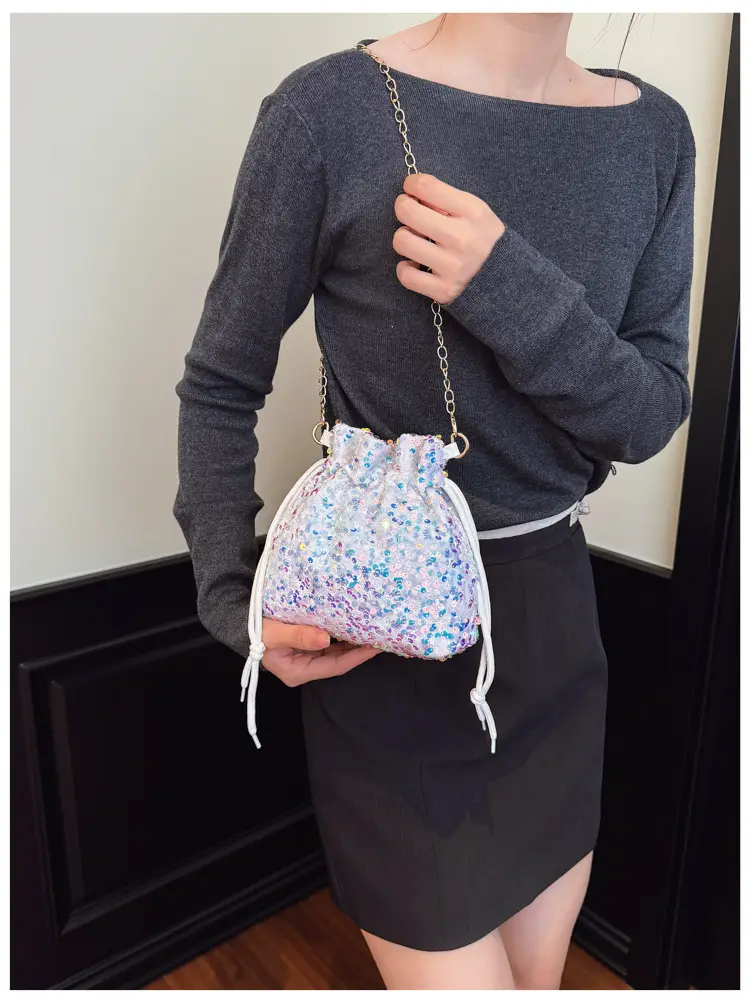 Women Sequined Drawstring Bucket Bag 2025 New Fashion — feature 12