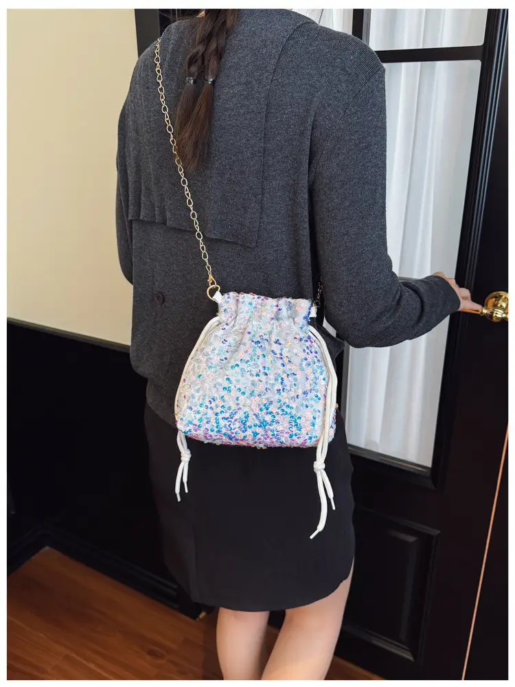 Women Sequined Drawstring Bucket Bag 2025 New Fashion — feature 13