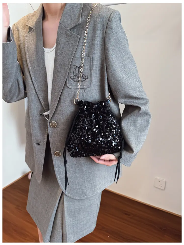 Women Sequined Drawstring Bucket Bag 2025 New Fashion — feature 15