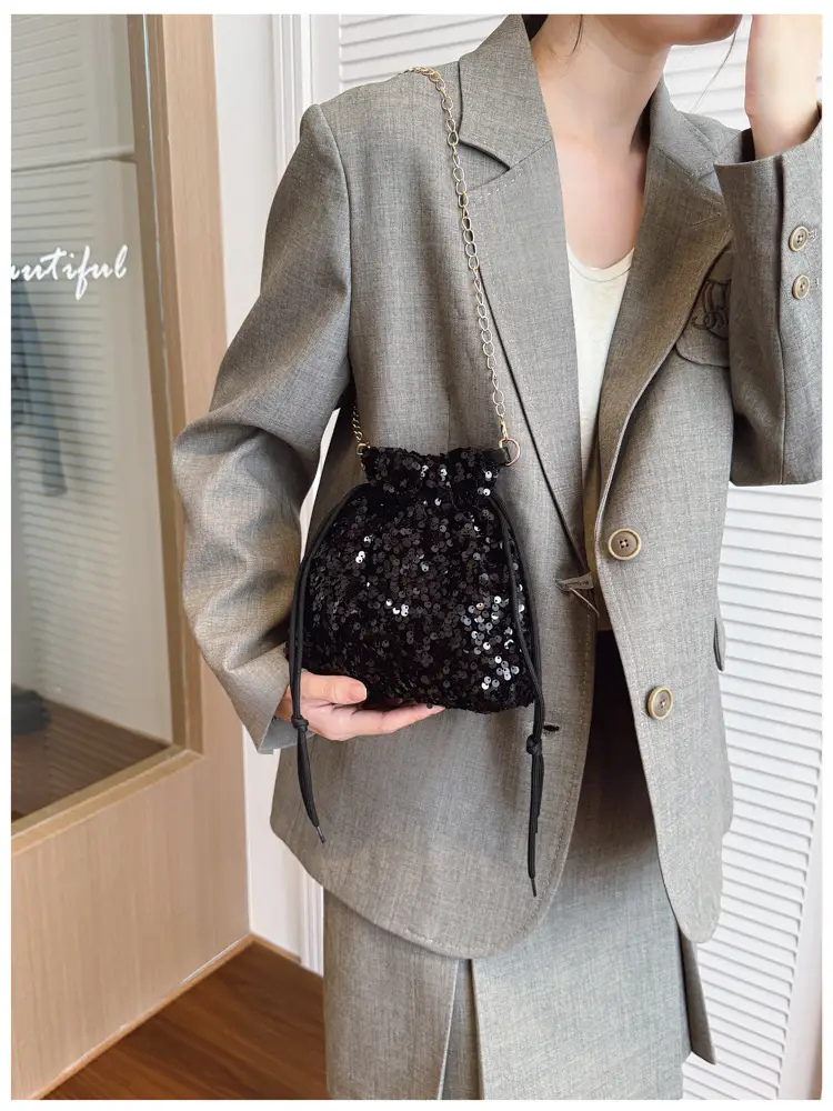 Women Sequined Drawstring Bucket Bag 2025 New Fashion — feature 16
