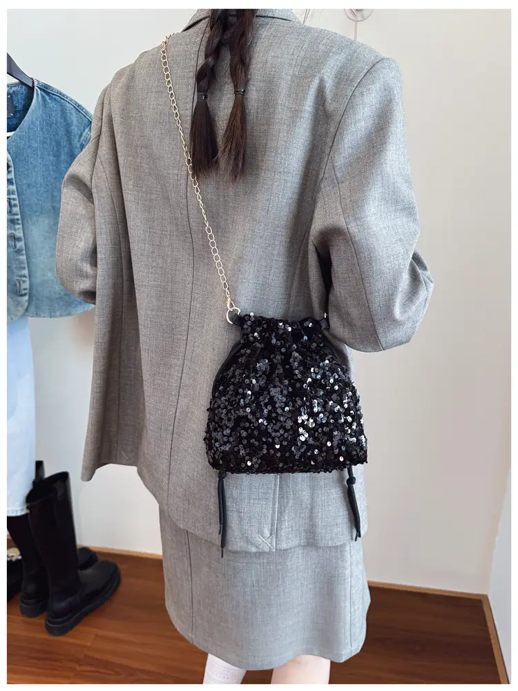 Women Sequined Drawstring Bucket Bag 2025 New Fashion — feature 17