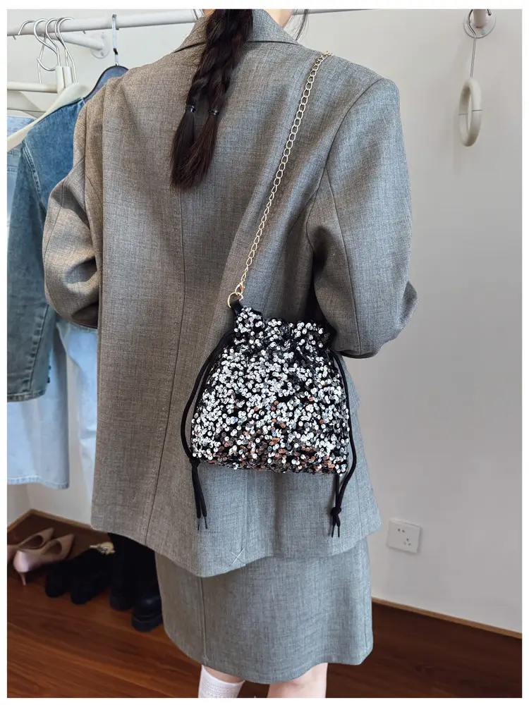 Women Sequined Drawstring Bucket Bag 2025 New Fashion — feature 18