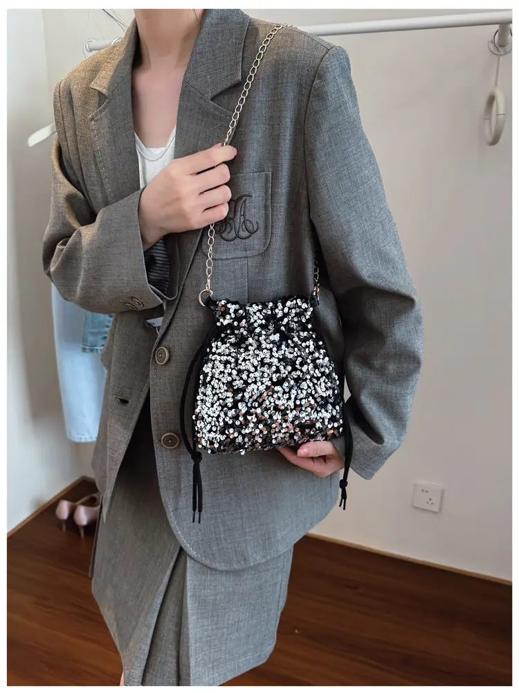 Women Sequined Drawstring Bucket Bag 2025 New Fashion — feature 19