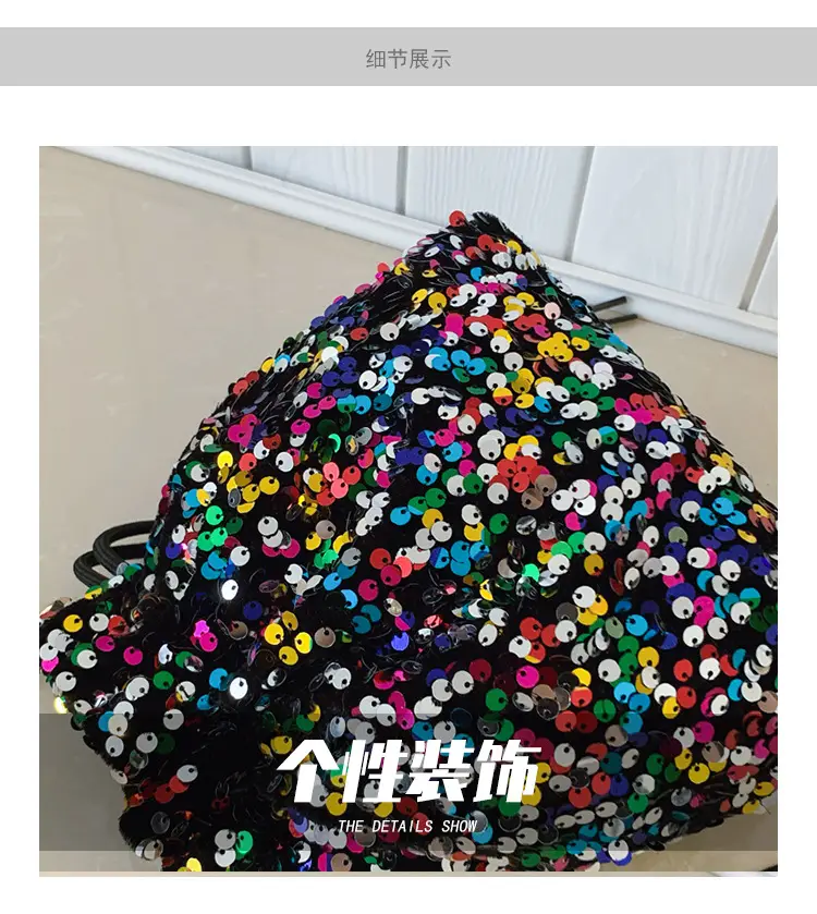 Women Sequined Drawstring Bucket Bag 2025 New Fashion — feature 2