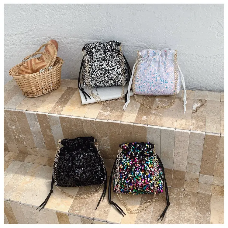 Women Sequined Drawstring Bucket Bag 2025 New Fashion — feature 21