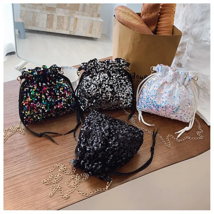 Women Sequined Drawstring Bucket Bag 2025 New Fashion — feature 22