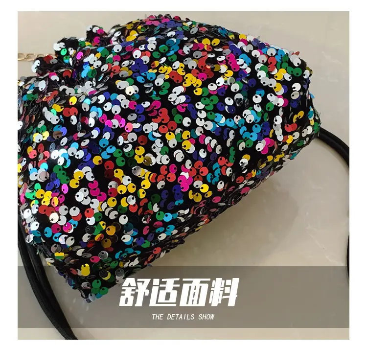 Women Sequined Drawstring Bucket Bag 2025 New Fashion — feature 3