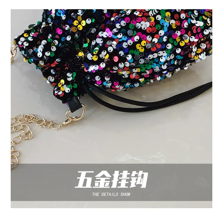 Women Sequined Drawstring Bucket Bag 2025 New Fashion — feature 4