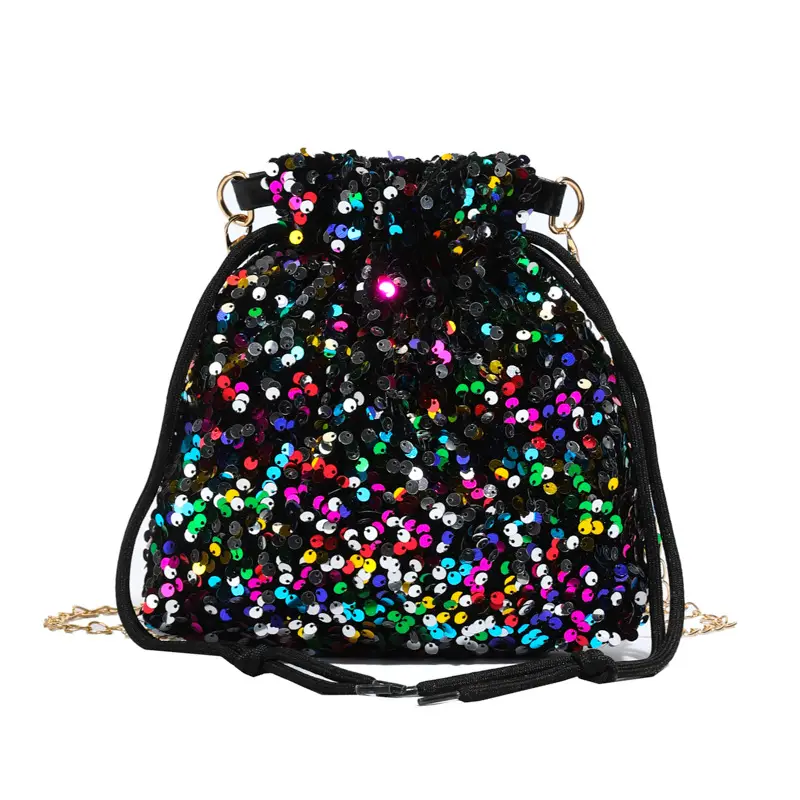 Women Sequined Drawstring Bucket Bag 2025 New Fashion - Image 4