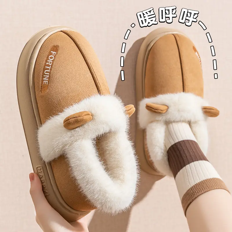 Snow Boots for Women 2025 New Winter Indoor Home Thick-Soled Fleece-Lined Thickeneded Household Waterproof Cotton Shoes for Women to Wear Outside - Image 12
