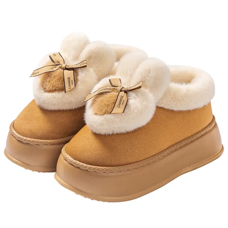 Cotton Slippers for Women, Autumn and Winter 2026 New Style, Closed-Back Home Indoor Warm Non-Slip Cotton Shoes, Suitable for Outdoor Wear, Men's Version with Added Fleece