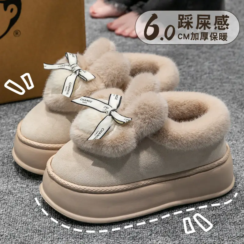 Cotton Slippers for Women, Autumn and Winter 2026 New Style, Closed-Back Home Indoor Warm Non-Slip Cotton Shoes, Suitable for Outdoor Wear, Men's Version with Added Fleece — feature 11