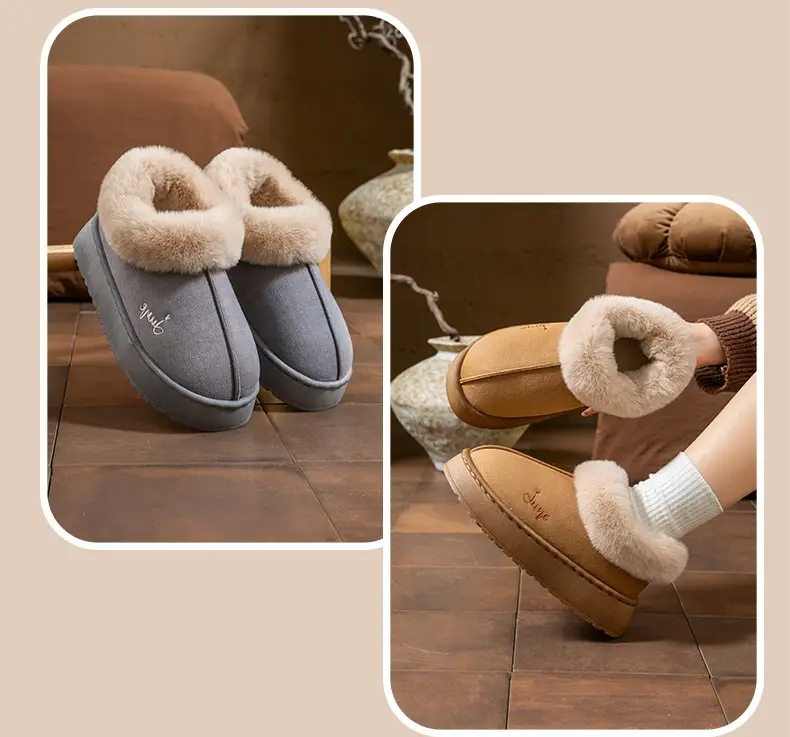 Women's Winter Indoor Home Slippers with Warm Plush, Thick-Soled Couple's Maternity Autumn Slippers for Men — feature 22