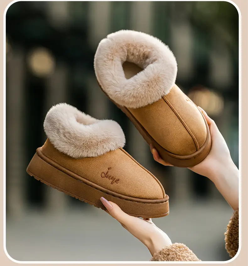 Women's Winter Indoor Home Slippers with Warm Plush, Thick-Soled Couple's Maternity Autumn Slippers for Men — feature 24