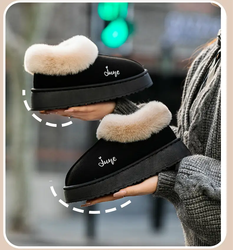 Women's Winter Indoor Home Slippers with Warm Plush, Thick-Soled Couple's Maternity Autumn Slippers for Men — feature 25