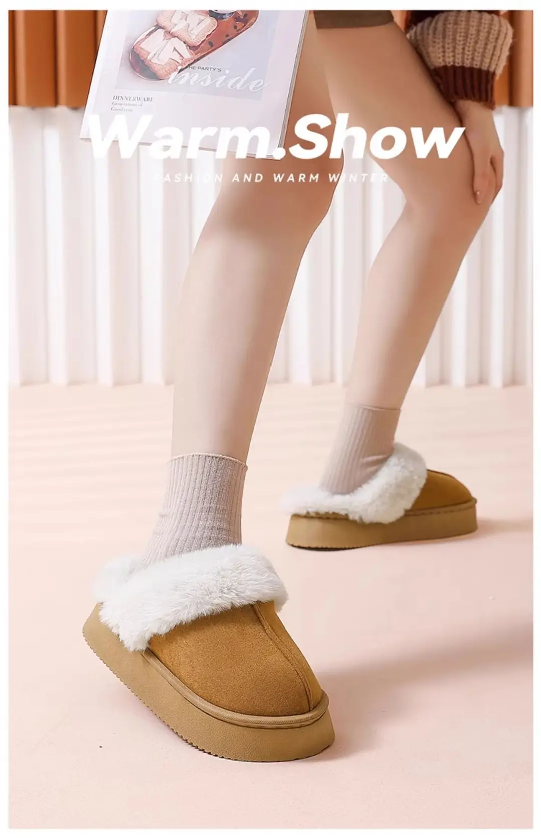 Cotton Slippers for Women Autumn and Winter New Style Indoor Home Plush Thick-Soled Warm Birkenstock Slippers Outer Wear Cotton Shoes Wholesale — feature 12