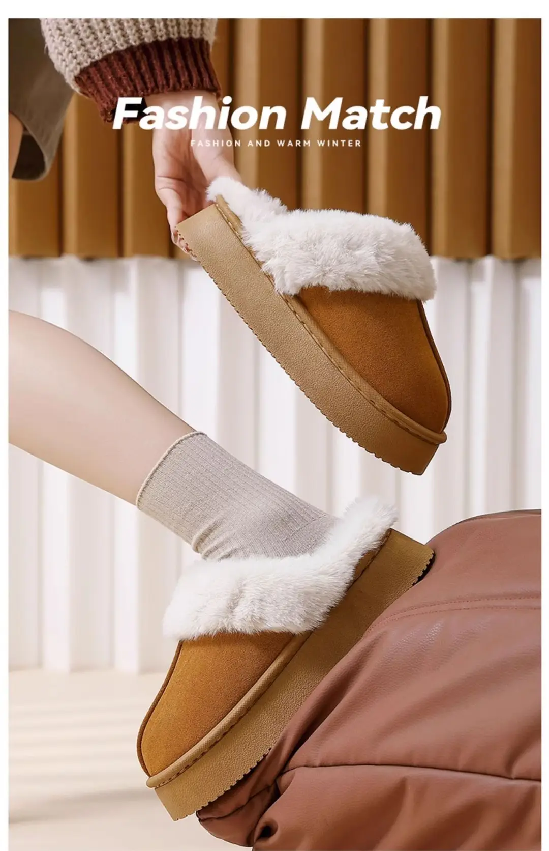 Cotton Slippers for Women Autumn and Winter New Style Indoor Home Plush Thick-Soled Warm Birkenstock Slippers Outer Wear Cotton Shoes Wholesale — feature 20