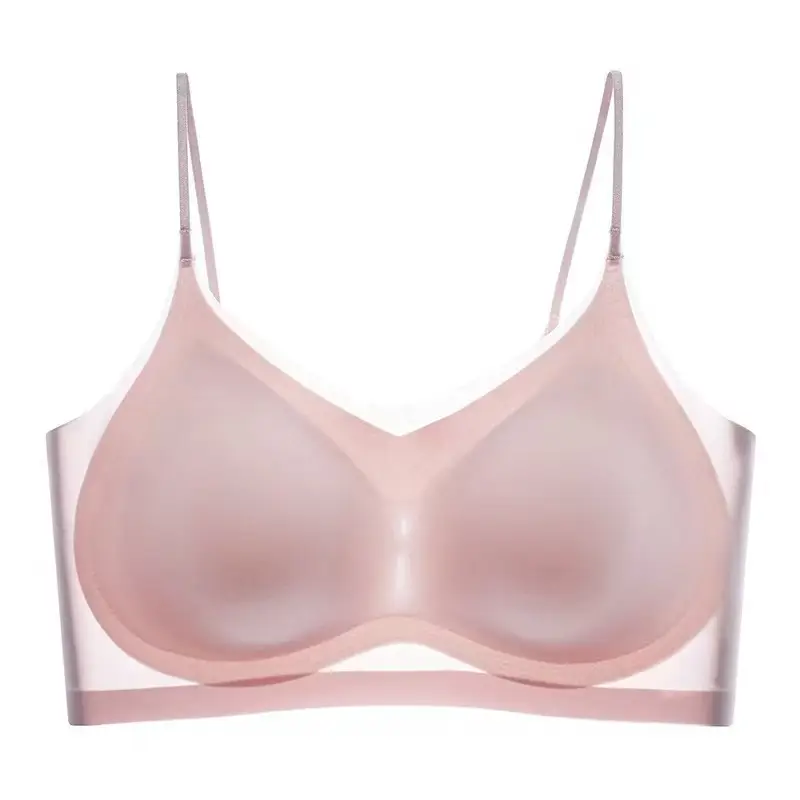 Ultra-Thin Jelly Ice Silk Seamless Underwear, Nude Feel, Breathable, Makes Large Bust Appear Smaller, Beautiful Back, Comfortable for Sleeping, Cool Sensation, Strap Wrap Bra