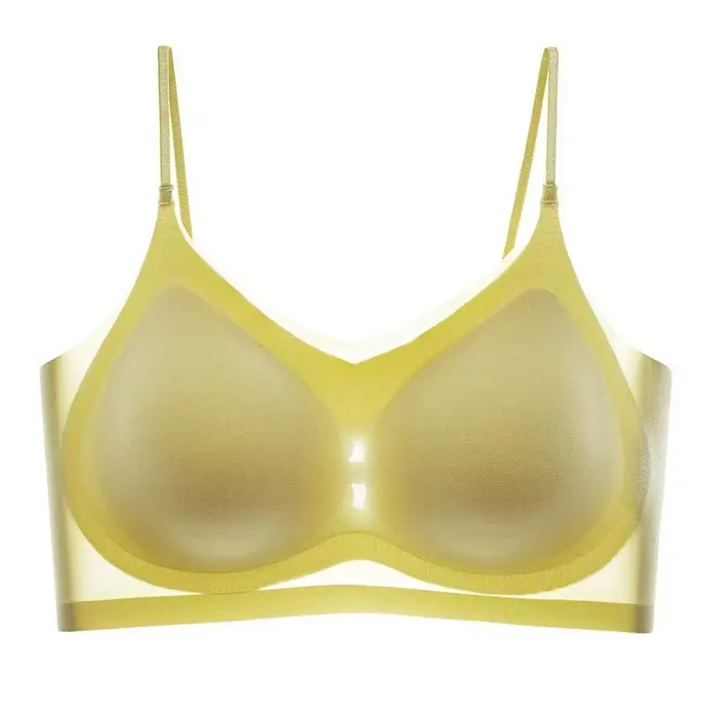 Ultra-Thin Jelly Ice Silk Seamless Underwear, Nude Feel, Breathable, Makes Large Bust Appear Smaller, Beautiful Back, Comfortable for Sleeping, Cool Sensation, Strap Wrap Bra