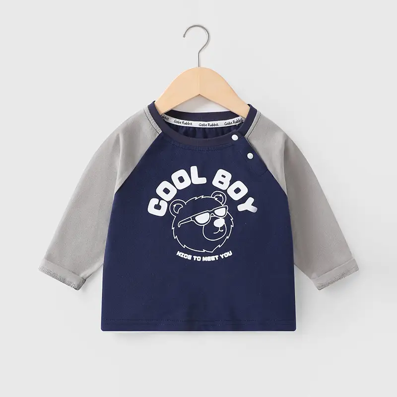 Pure Cotton Printed Long Sleeve T-Shirt for Boys Spring Fall - Image 2