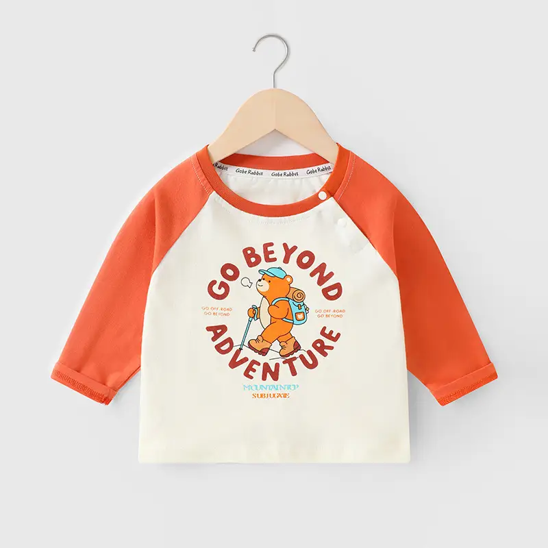 Pure Cotton Printed Long Sleeve T-Shirt for Boys Spring Fall - Image 4
