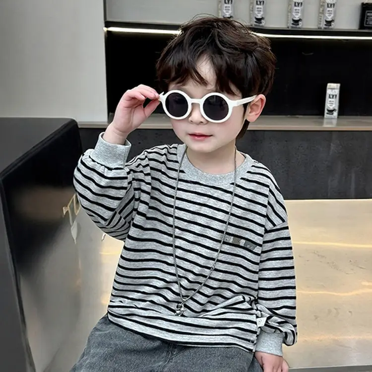 Boys Striped Long Sleeve T-Shirt 2025 Kids Casual Wear - Image 3