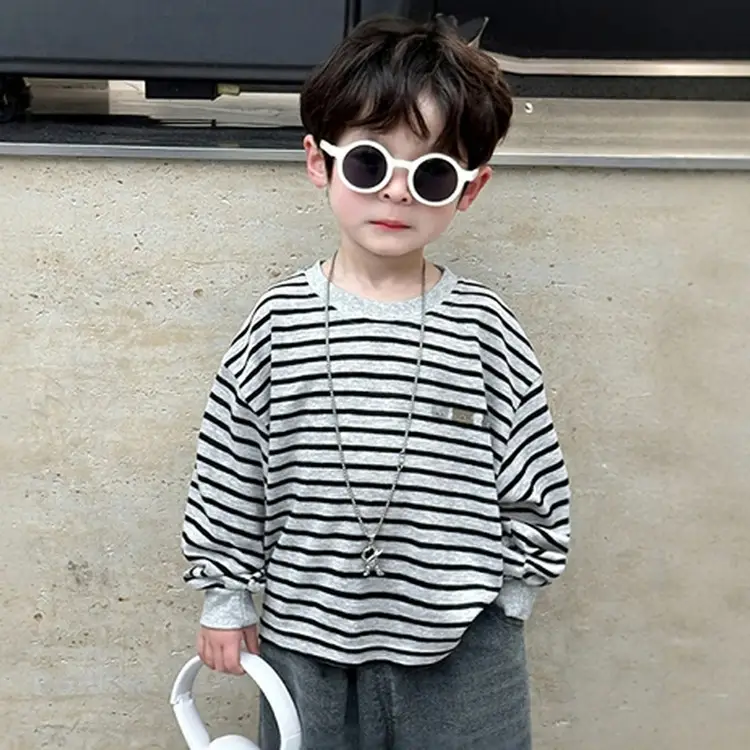 Boys Striped Long Sleeve T-Shirt 2025 Kids Casual Wear - Image 4