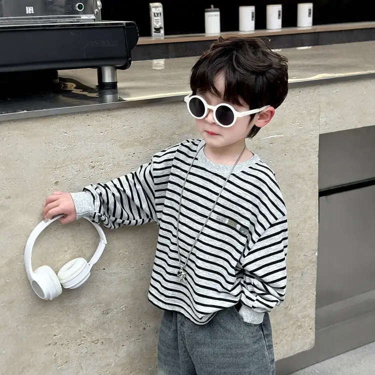 Boys Striped Long Sleeve T-Shirt 2025 Kids Casual Wear - Image 5