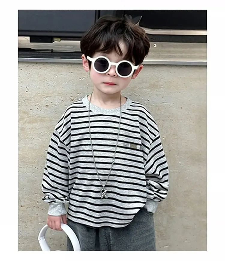 Boys Striped Long Sleeve T-Shirt 2025 Kids Casual Wear — feature 11