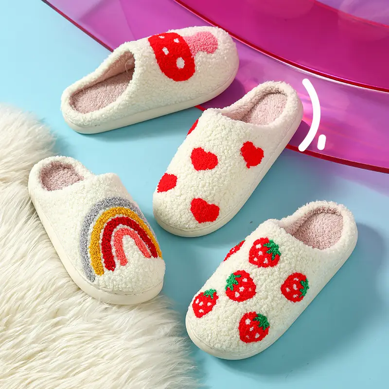 Halloween Strawberry Heart Cotton Slippers for Women - Image 6