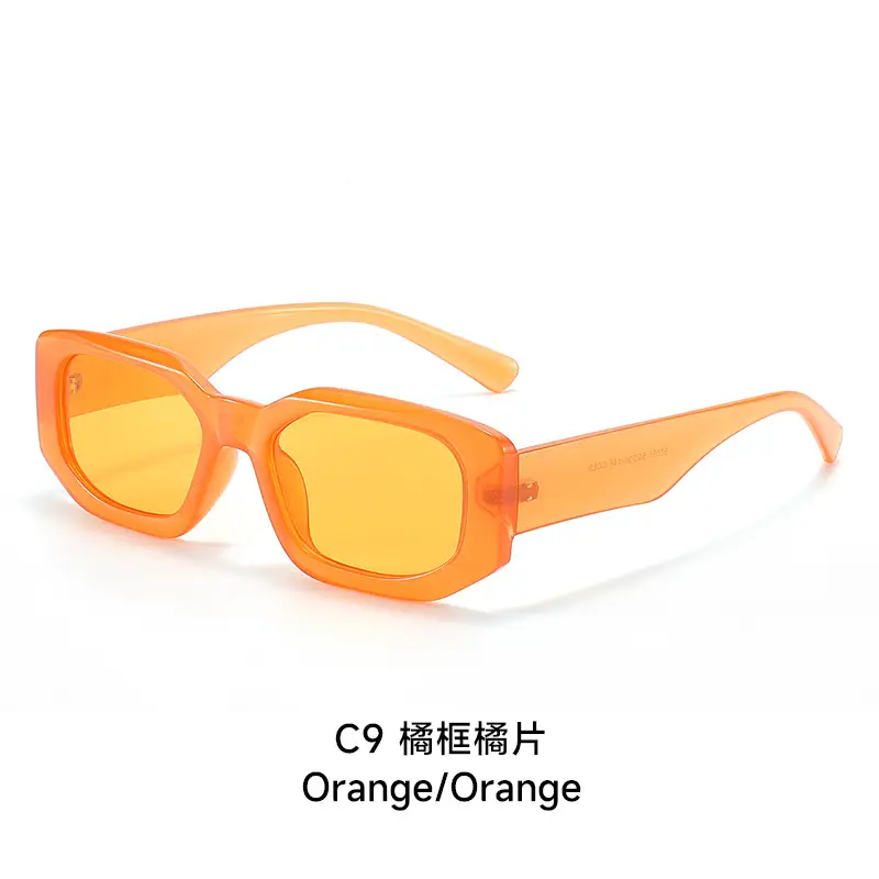 Orange Square Sunglasses with Yellow Lens - Image 6