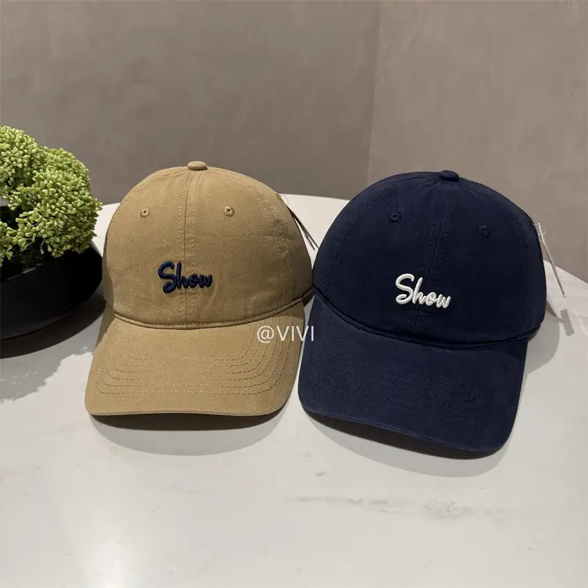 Women Embroidered Letter Cap Beige Spring Summer - Image 12