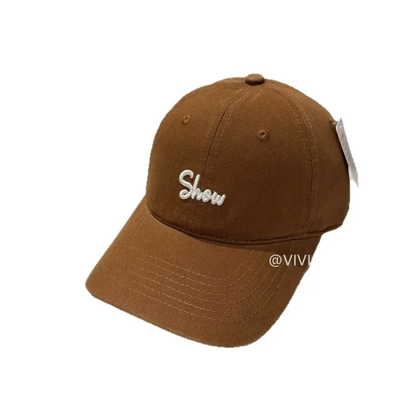 Women Embroidered Letter Cap Beige Spring Summer - Image 13