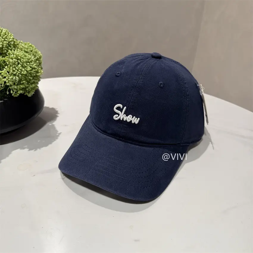 Women Embroidered Letter Cap Beige Spring Summer - Image 5