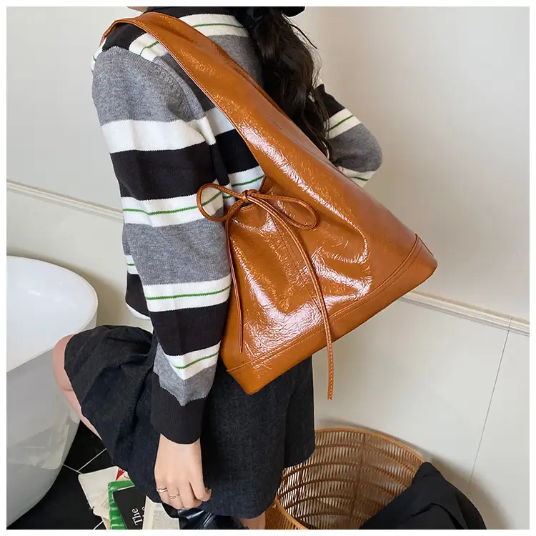 Red Bow Tote Bag for Women Leather Shoulder Bag — feature 13