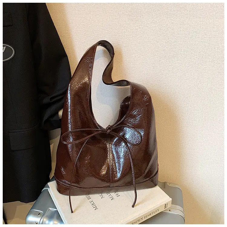 Red Bow Tote Bag for Women Leather Shoulder Bag — feature 20