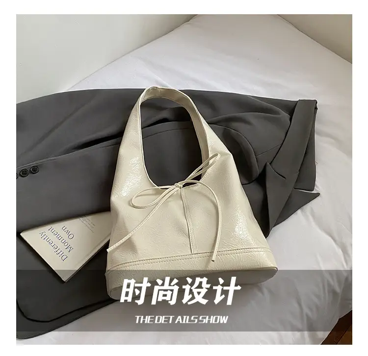 Red Bow Tote Bag for Women Leather Shoulder Bag — feature 4