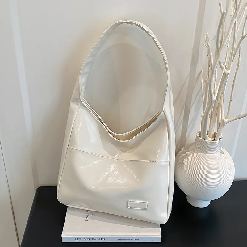 Korean Style Tan Leather Tote Bag for Women - Image 2