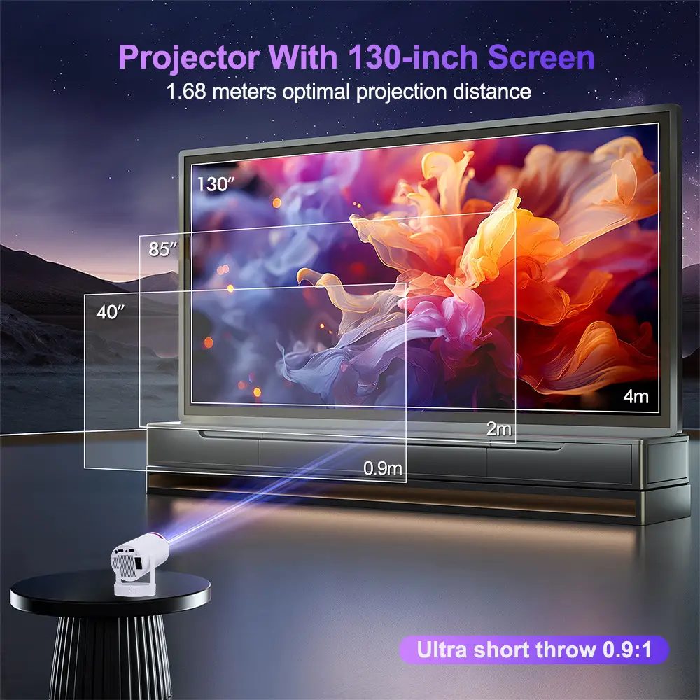 Cross-Border Popular Daytime Wall Projection 1080P Projector Mini Home Portable Hy300 Barrel Projector — feature 4