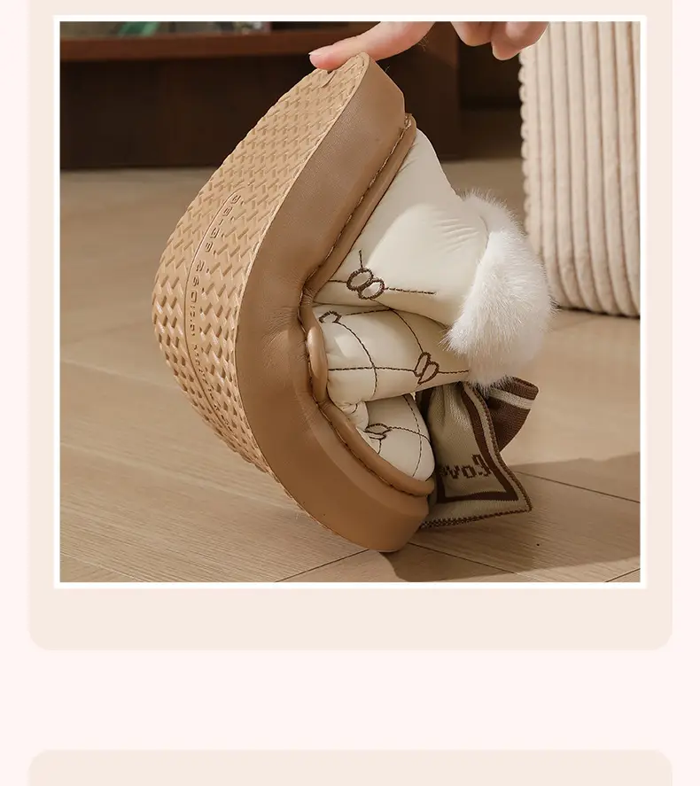 Rabbit Fur Hat for Women, Thick Plush Fur, Cold-Proof and Warm, Xizang Wool Knitted Hat, Baotou Ear Protection, Autumn and Winter — feature 6