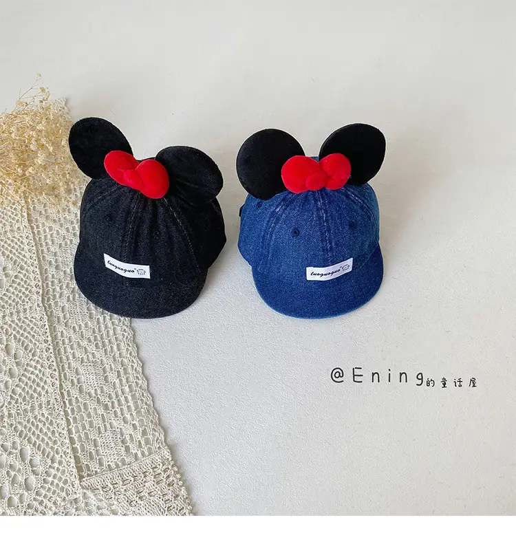 Blue Minnie Mouse Baby Cap with Red Bow — feature 10