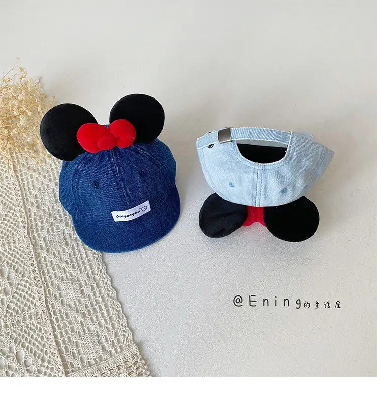 Blue Minnie Mouse Baby Cap with Red Bow — feature 12