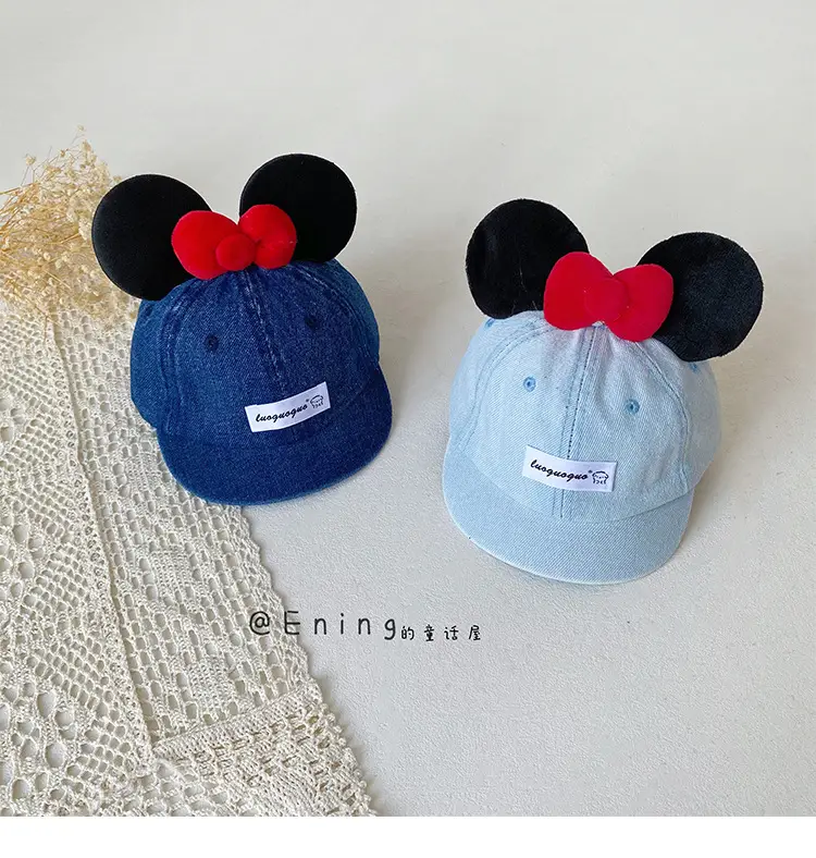 Blue Minnie Mouse Baby Cap with Red Bow — feature 14