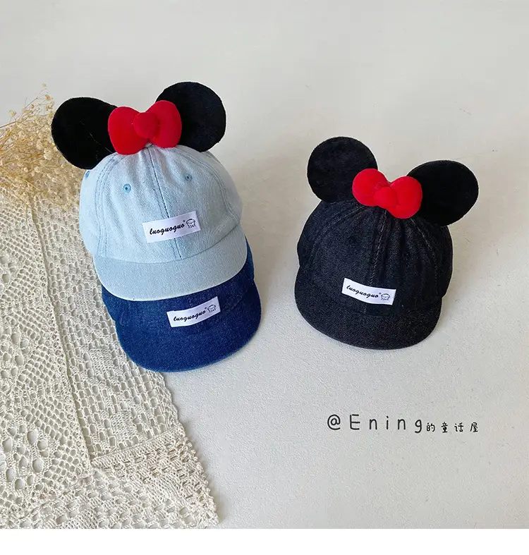 Blue Minnie Mouse Baby Cap with Red Bow — feature 15