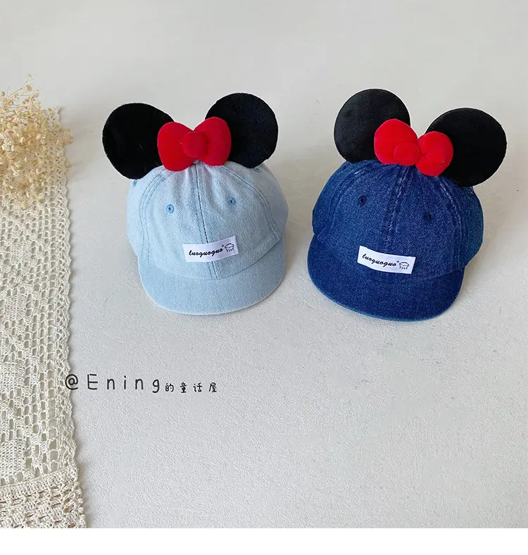 Blue Minnie Mouse Baby Cap with Red Bow — feature 16