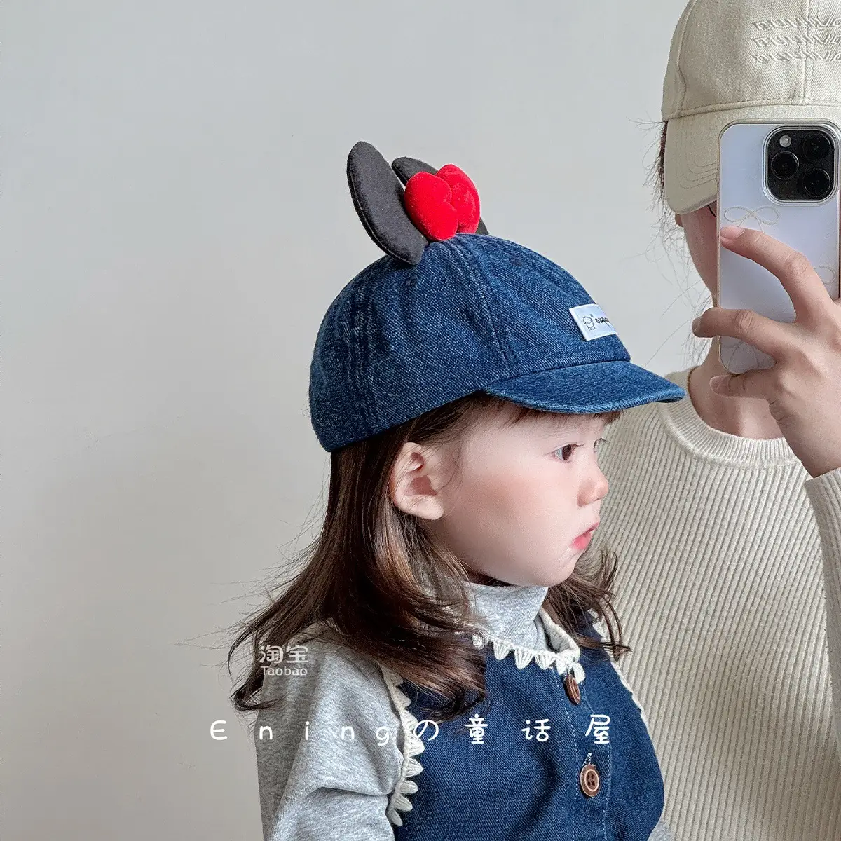 Blue Minnie Mouse Baby Cap with Red Bow — feature 4