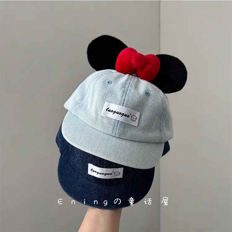 Blue Minnie Mouse Baby Cap with Red Bow — feature 9