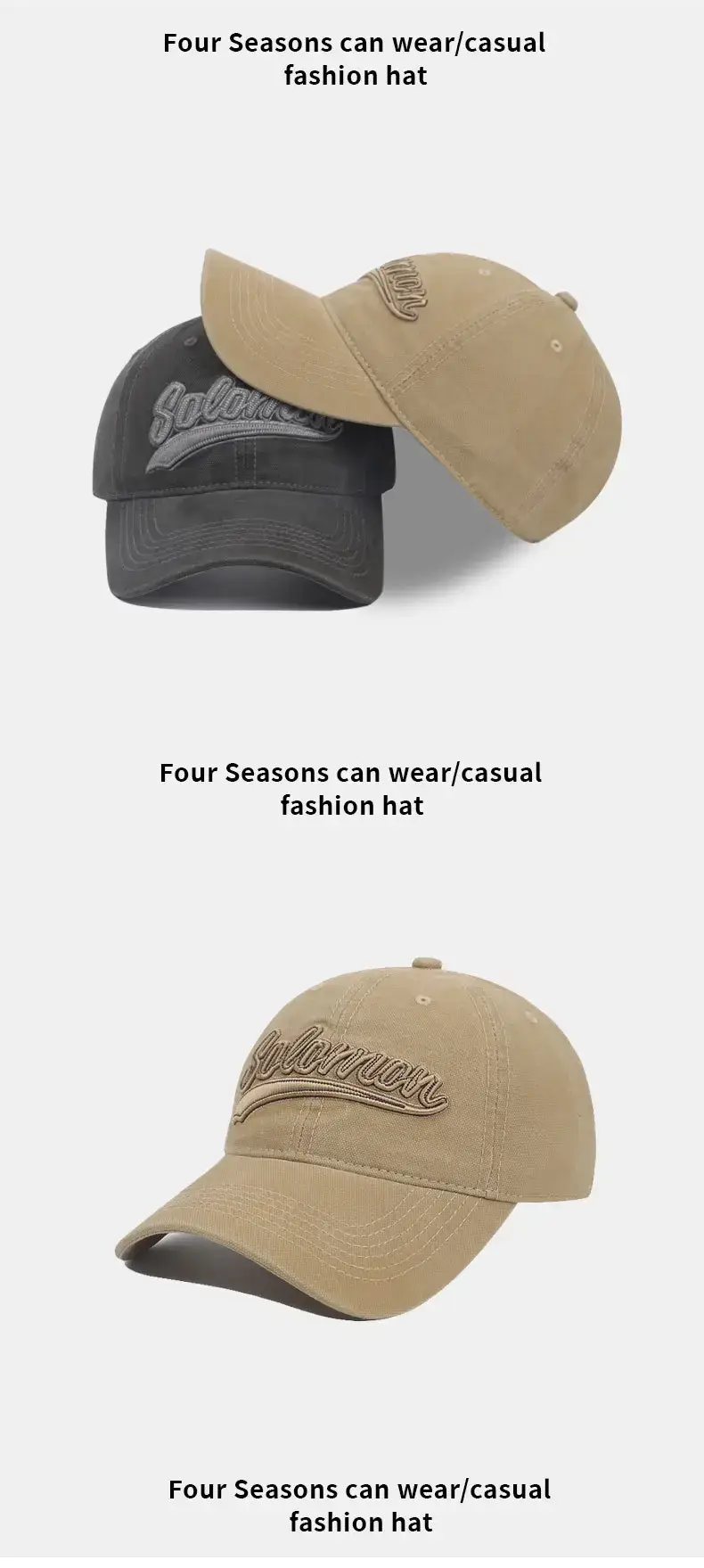 Women's American Style Embroidered Baseball Cap Coffee — feature 13