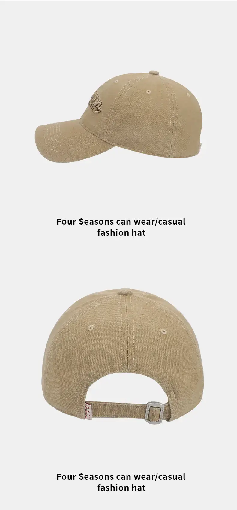 Women's American Style Embroidered Baseball Cap Coffee — feature 14