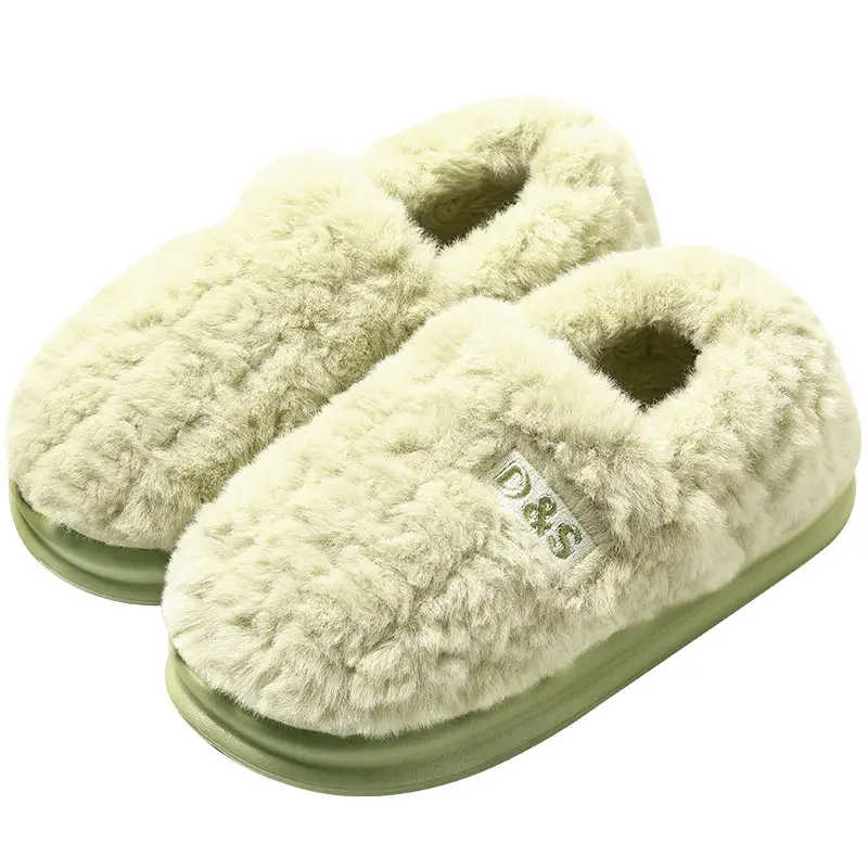 Home Cotton Slippers with Heel for Women, Winter Indoor Thick-Soled Non-Slip Warm Plush Maternity Cotton Shoes Wholesale - Image 9